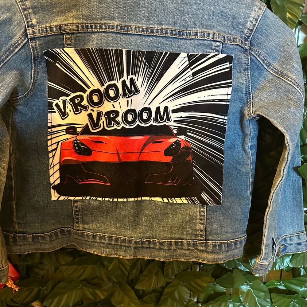 Wee monster race car denim jacket